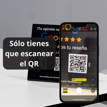 Expositor QR/NFC para aumentar reseñas de Google