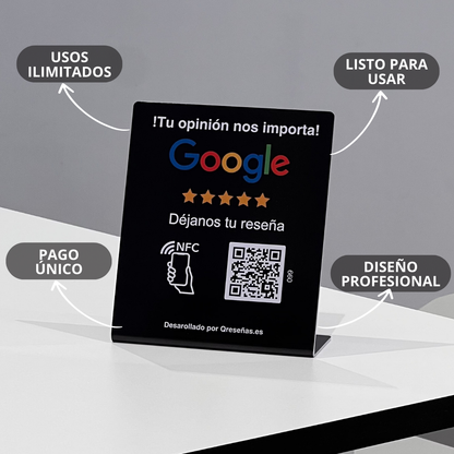 Expositor QR/NFC para aumentar reseñas de Google
