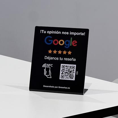 Expositor QR/NFC para aumentar reseñas de Google